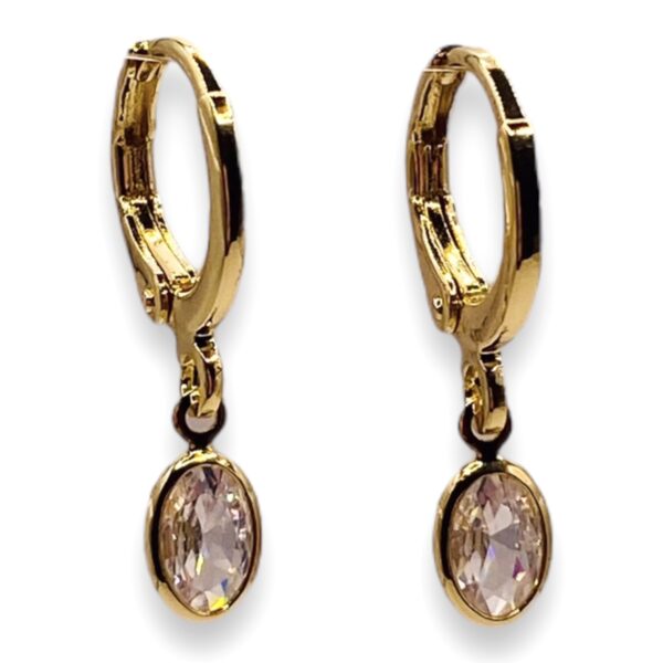 Huggie Oval Stone Gold