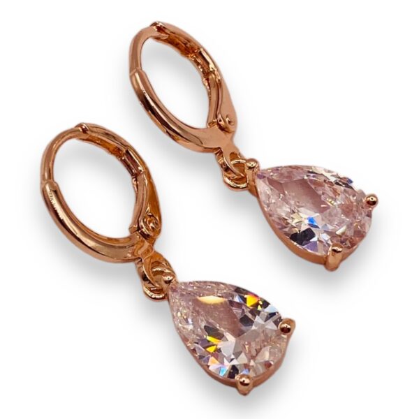 Slim Drop Huggie Rose Gold