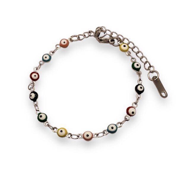 Brazalete Ojos Colores Silver