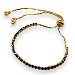 Brazalete Tenis Black & Gold